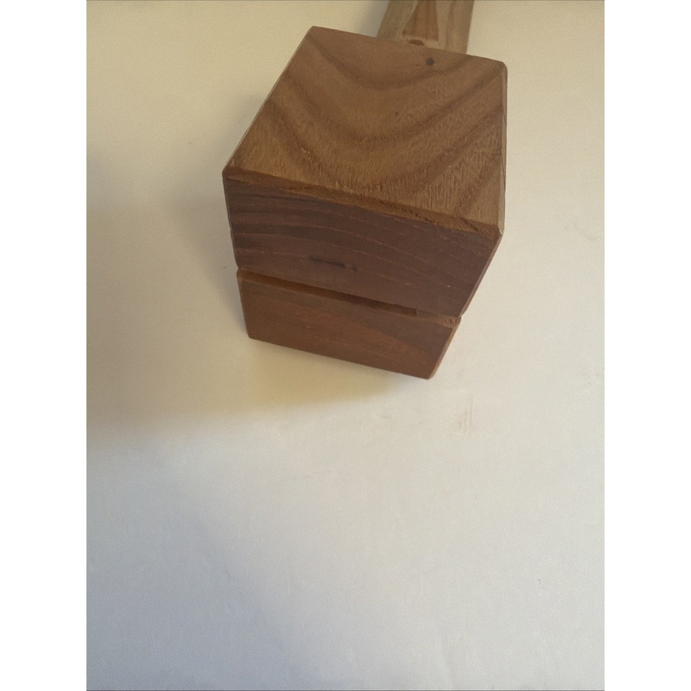 Japanese Handcrafted wooden mallet with carved handle and diamond cutout head. - Picture 8 of 11